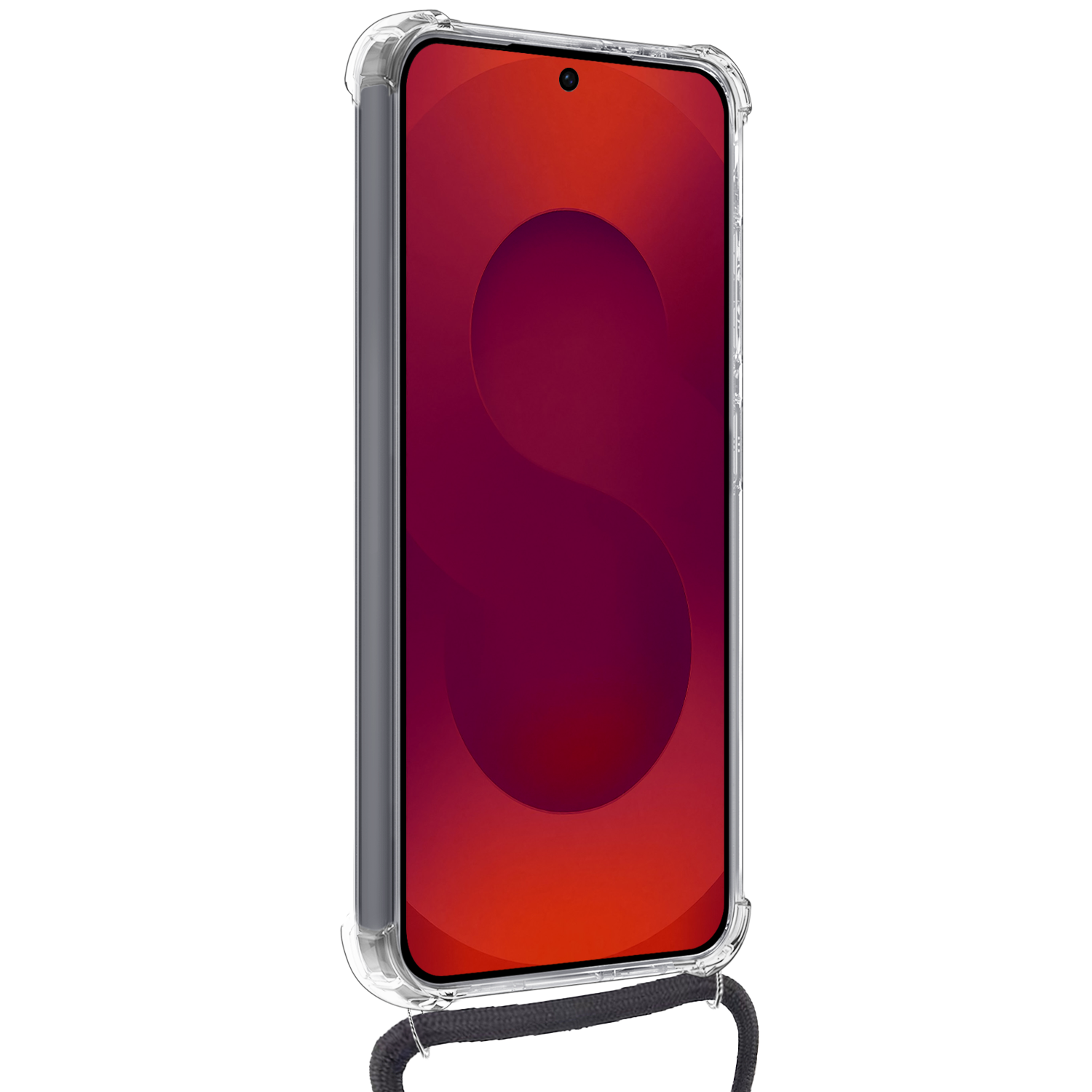 NoXx NoXx Samsung Galaxy S25 Edge Hoesje Transparant Shockproof Met Zwart Koord