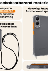 Nomfy Nomfy Samsung Galaxy S25 Edge Hoesje Transparant Shockproof Met Zwart Koord