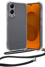 Nomfy Nomfy Samsung Galaxy S25 Edge Hoesje Transparant Shockproof Met Zwart Koord