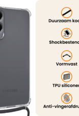 Nomfy Nomfy Samsung Galaxy S25 Edge Hoesje Transparant Shockproof Met Zwart Koord
