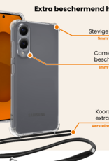 Nomfy Nomfy Samsung Galaxy S25 Edge Hoesje Transparant Shockproof Met Zwart Koord