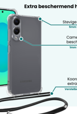 Forterra Forterra Samsung Galaxy S25 Edge Hoesje Transparant Shockproof Met Zwart Koord