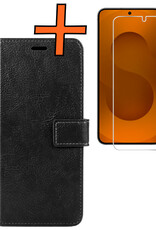 Nomfy Nomfy Samsung Galaxy S25 Edge Hoesje Bookcase Met Screenprotector - Zwart