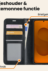 Nomfy Nomfy Samsung Galaxy S25 Edge Hoesje Bookcase Met 2x Screenprotector - Zwart
