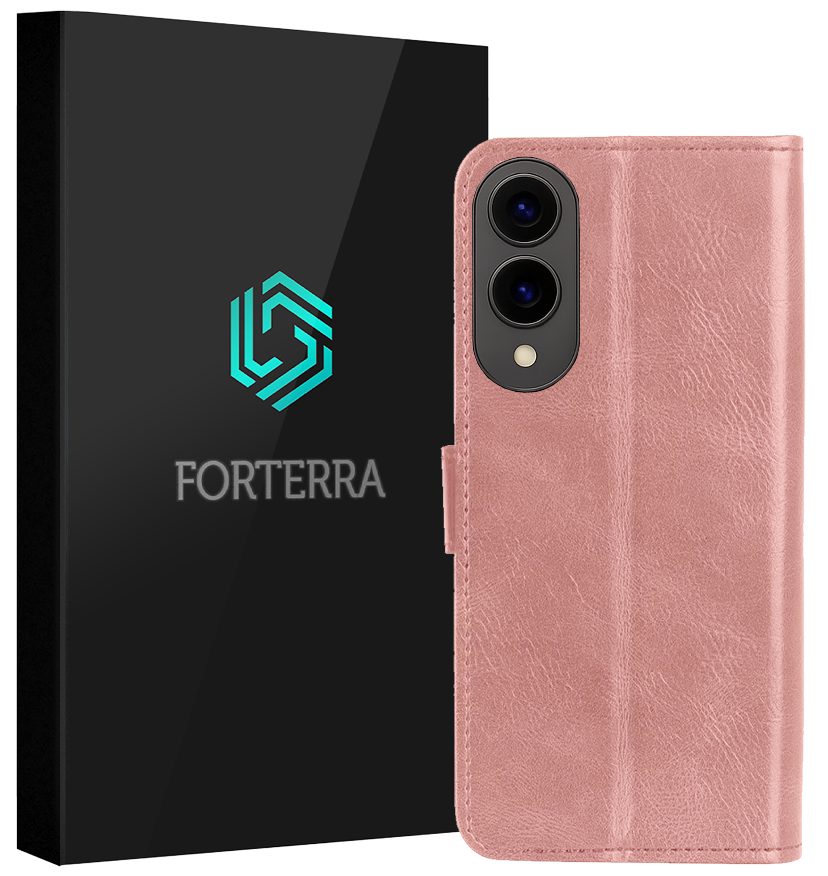 Forterra Forterra Samsung Galaxy S25 Edge Hoesje Bookcase - Rose Goud