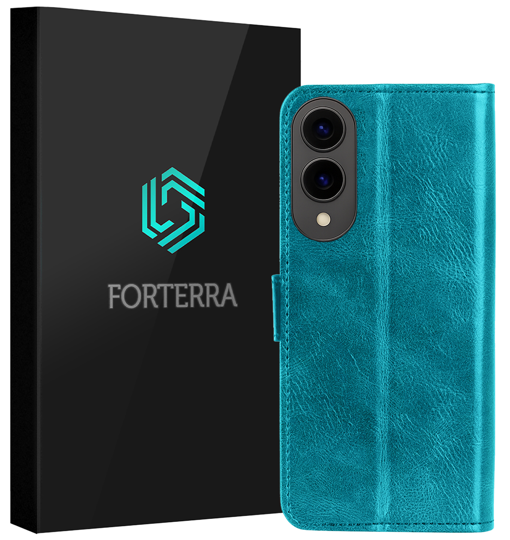 Forterra Forterra Samsung Galaxy S25 Edge Hoesje Bookcase - Turquoise