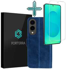 Forterra Forterra Samsung Galaxy S25 Edge Hoesje Bookcase Met Screenprotector - Donkerblauw