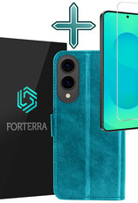 Forterra Forterra Samsung Galaxy S25 Edge Hoesje Bookcase Met Screenprotector - Turquoise