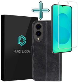 Forterra Forterra Samsung Galaxy S25 Edge Hoesje Bookcase Met Screenprotector - Zwart