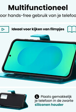 Forterra Forterra Samsung Galaxy S25 Edge Hoesje Bookcase Met 2x Screenprotector - Turquoise
