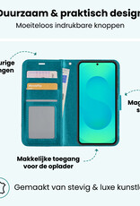 Forterra Forterra Samsung Galaxy S25 Edge Hoesje Bookcase Met 2x Screenprotector - Turquoise