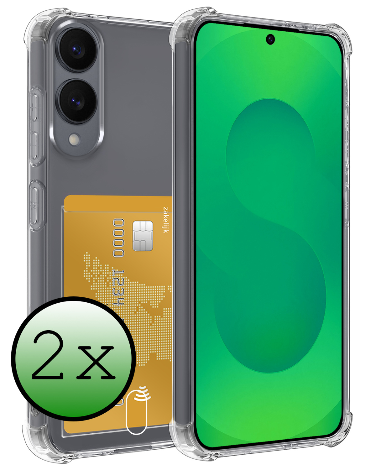 BASEY. BASEY. Samsung Galaxy S25 Edge Hoesje Pashouder - 2 PACK