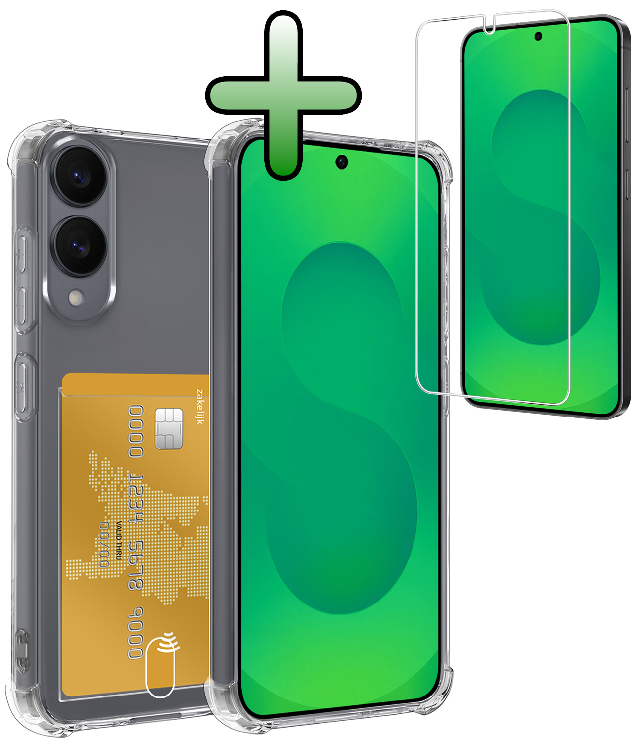 BASEY. BASEY. Samsung Galaxy S25 Edge Hoesje Pashouder Met Screenprotector