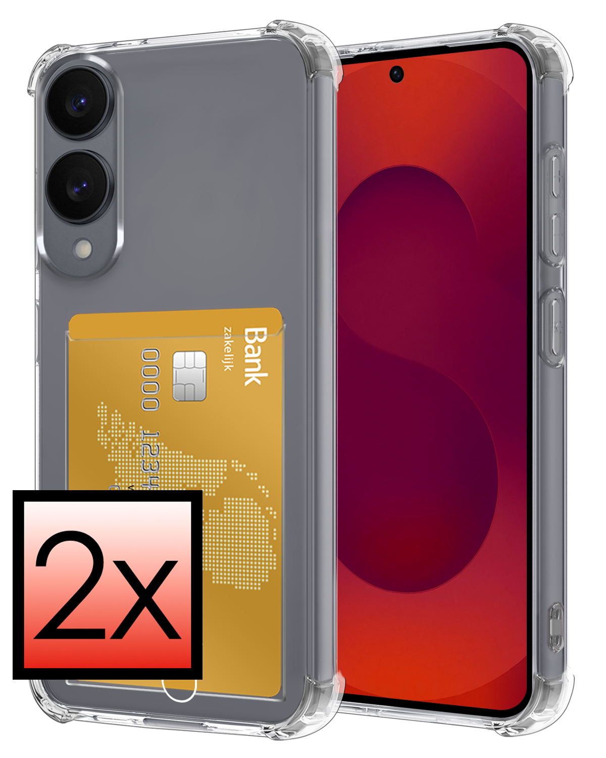 NoXx NoXx Samsung Galaxy S25 Edge Hoesje Pashouder - 2 PACK