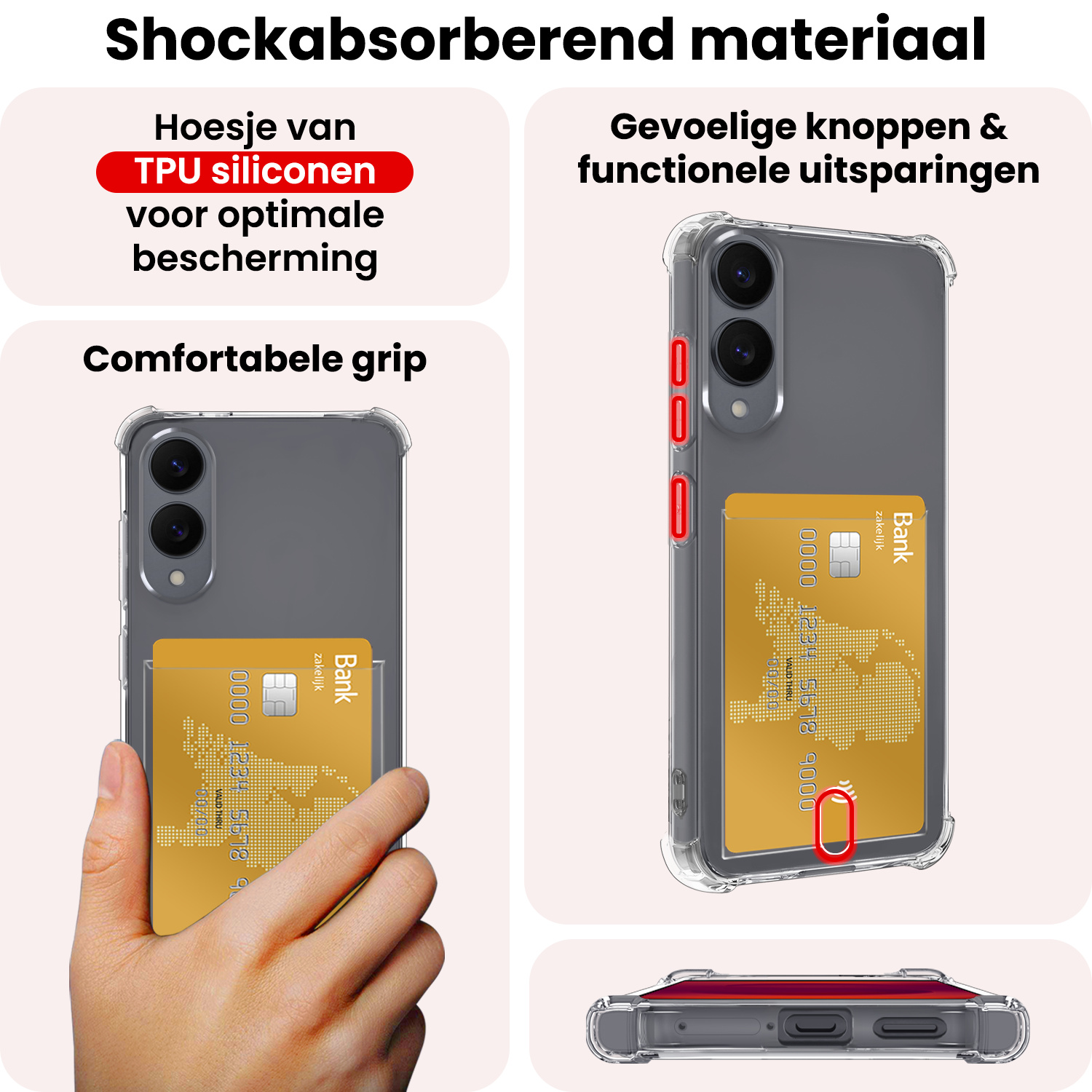 NoXx NoXx Samsung Galaxy S25 Edge Hoesje Pashouder - 2 PACK