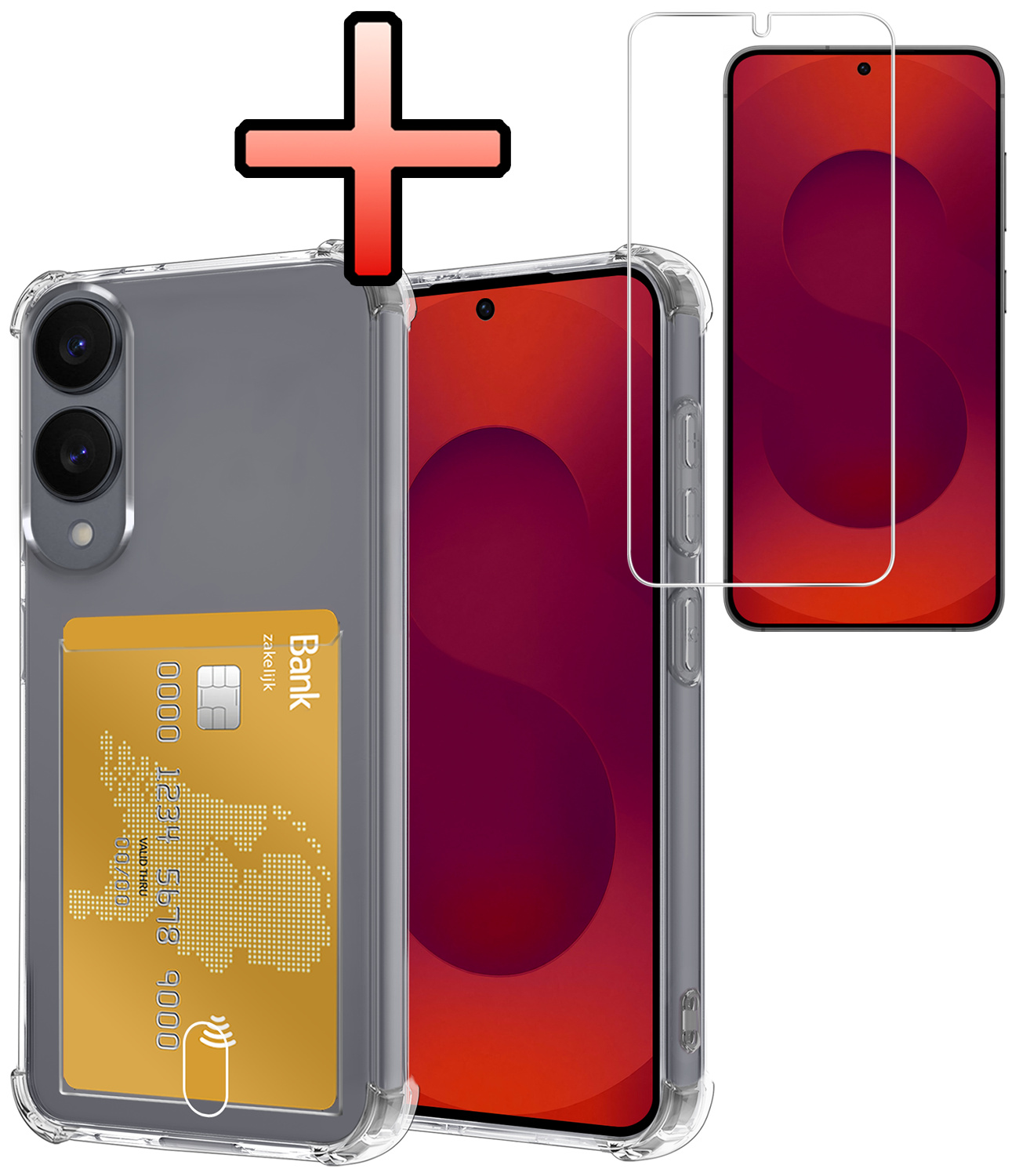 NoXx NoXx Samsung Galaxy S25 Edge Hoesje Pashouder Met Screenprotector