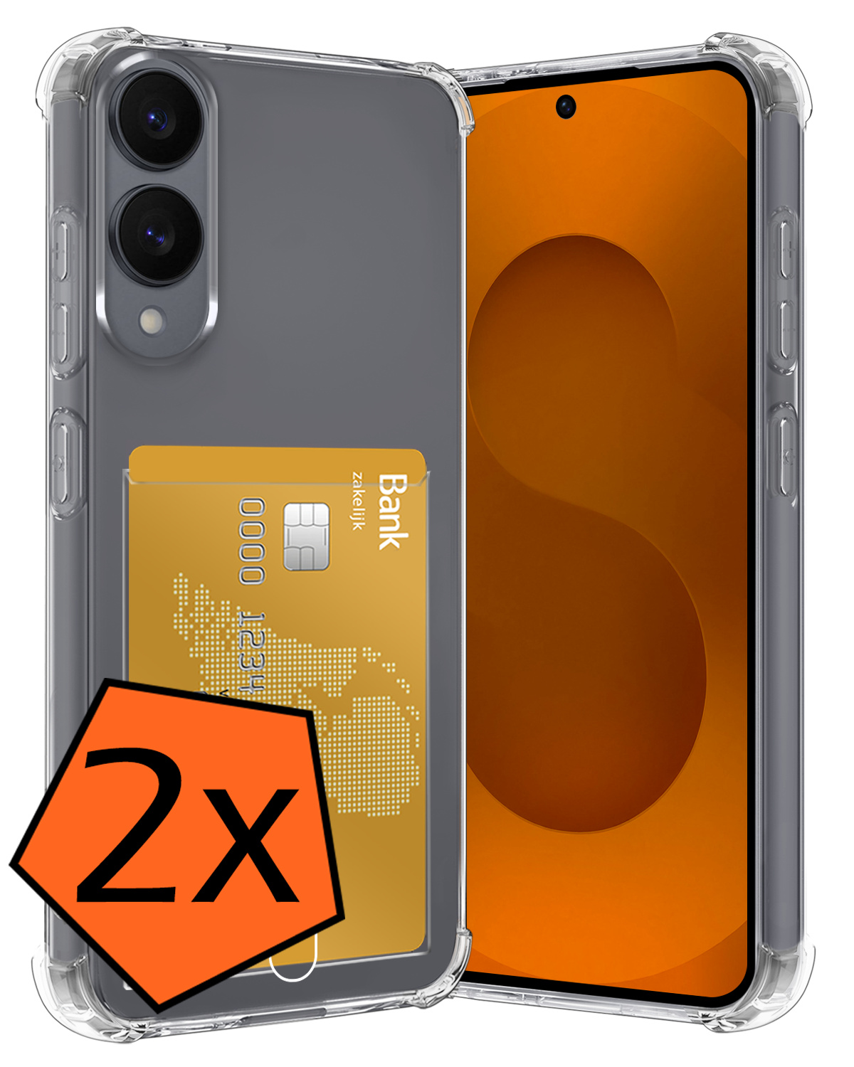 Nomfy Nomfy Samsung Galaxy S25 Edge Hoesje Pashouder - 2 PACK