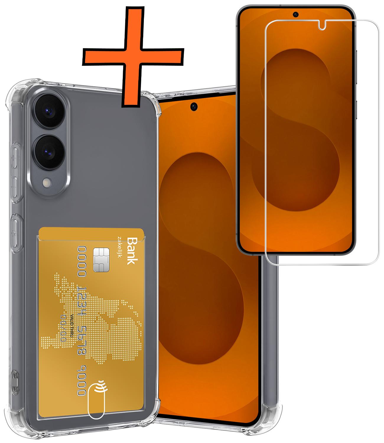 Nomfy Nomfy Samsung Galaxy S25 Edge Hoesje Pashouder Met Screenprotector