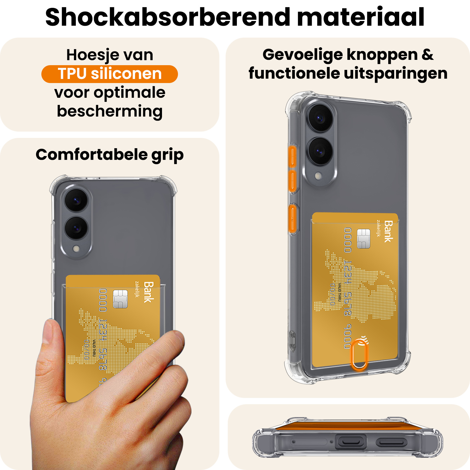 Nomfy Nomfy Samsung Galaxy S25 Edge Hoesje Pashouder Met Screenprotector