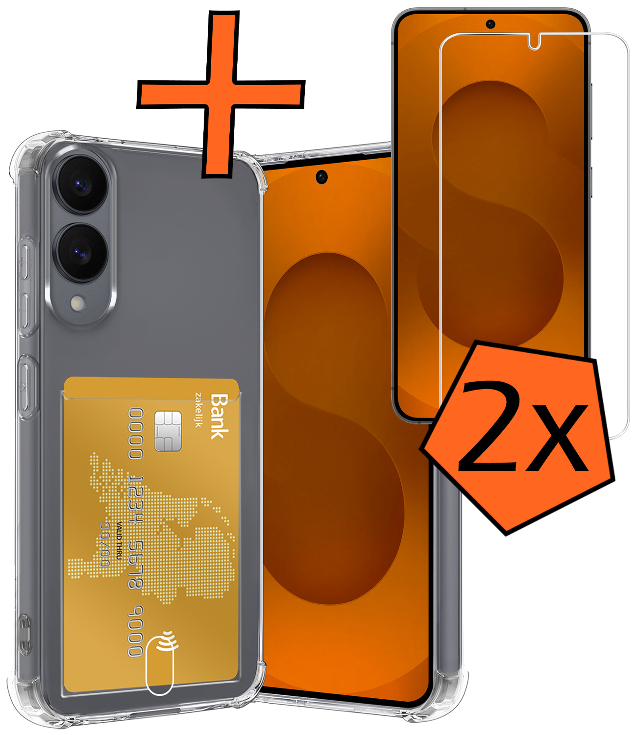 Nomfy Nomfy Samsung Galaxy S25 Edge Hoesje Pashouder Met 2x Screenprotector