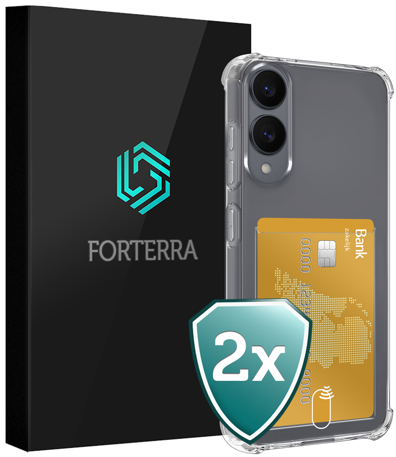 Forterra Forterra Samsung Galaxy S25 Edge Hoesje Pashouder - 2 PACK