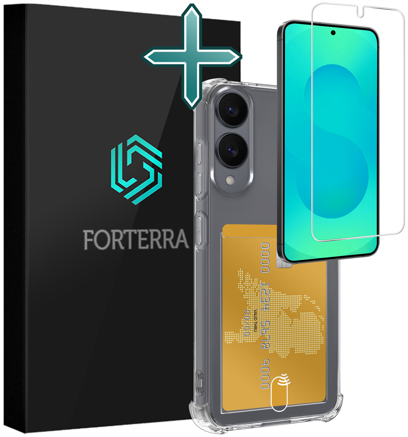 Forterra Forterra Samsung Galaxy S25 Edge Hoesje Pashouder Met Screenprotector