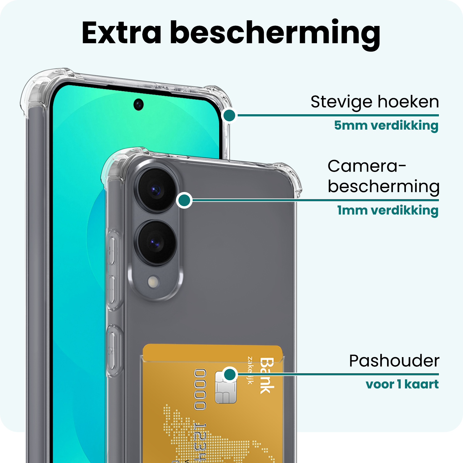 Forterra Forterra Samsung Galaxy S25 Edge Hoesje Pashouder Met 2x Screenprotector
