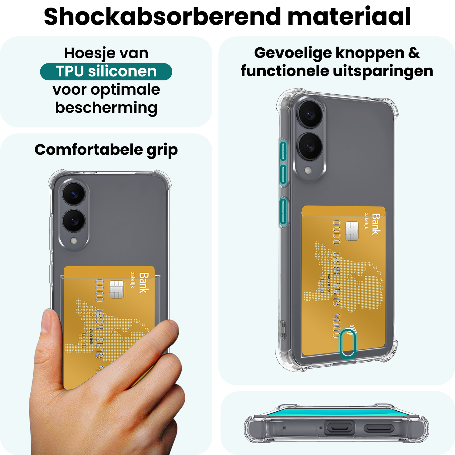 Forterra Forterra Samsung Galaxy S25 Edge Hoesje Pashouder Met 2x Screenprotector