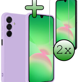 BASEY. BASEY. Samsung Galaxy A26 Hoesje Siliconen Met 2x Screenprotector - Lila