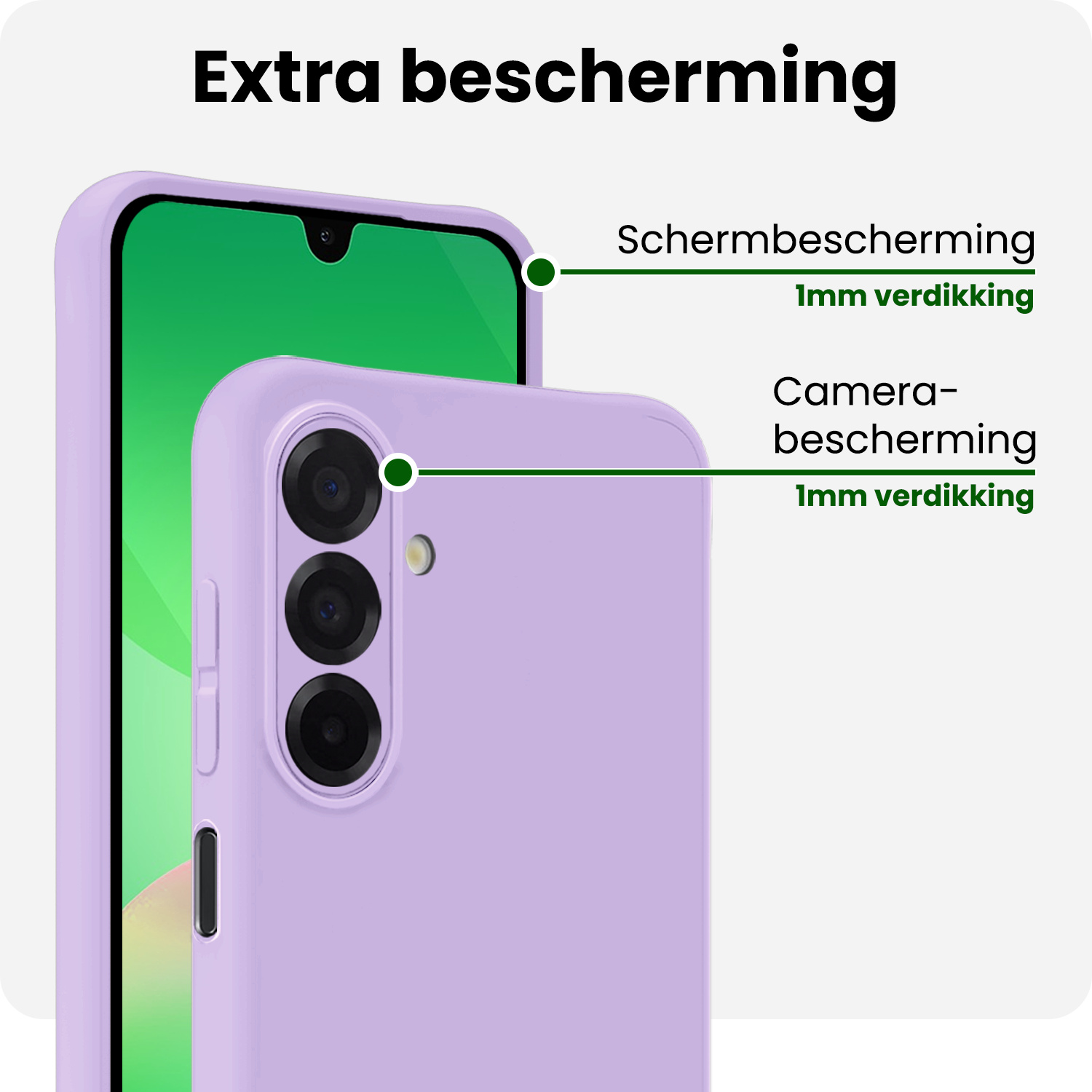 BASEY. BASEY. Samsung Galaxy A26 Hoesje Siliconen Met 2x Screenprotector - Lila