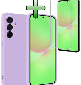 BASEY. BASEY. Samsung Galaxy A36 Hoesje Siliconen Met Screenprotector - Lila