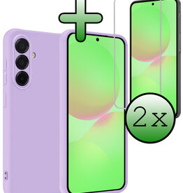 BASEY. BASEY. Samsung Galaxy A36 Hoesje Siliconen Met 2x Screenprotector - Lila