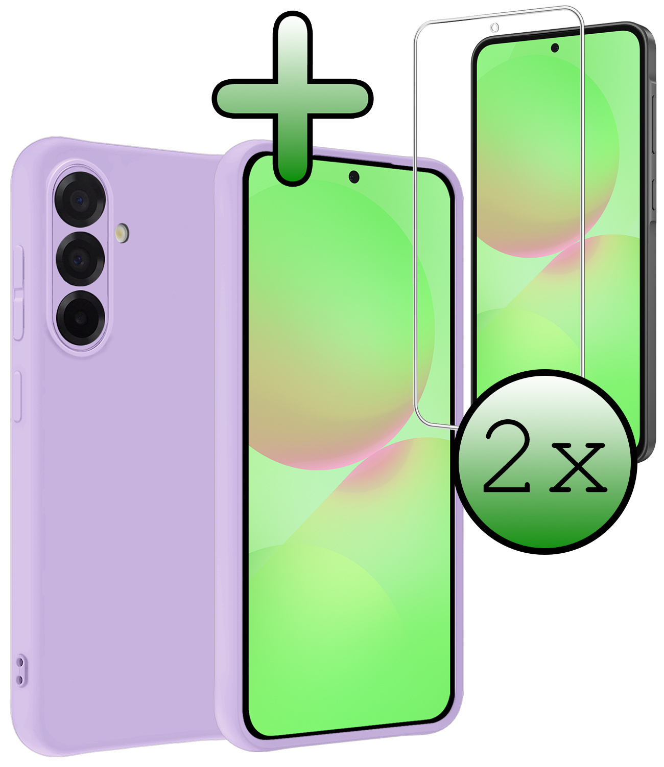 BASEY. BASEY. Samsung Galaxy A36 Hoesje Siliconen Met 2x Screenprotector - Lila