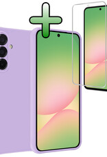 BASEY. BASEY. Samsung Galaxy A56 Hoesje Siliconen Met Screenprotector - Lila