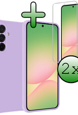 BASEY. BASEY. Samsung Galaxy A56 Hoesje Siliconen Met 2x Screenprotector - Lila