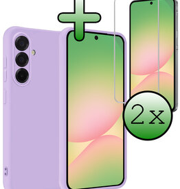 BASEY. BASEY. Samsung Galaxy A56 Hoesje Siliconen Met 2x Screenprotector - Lila