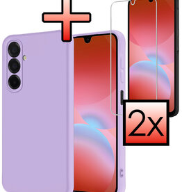 NoXx NoXx Samsung Galaxy A26 Hoesje Siliconen Met 2x Screenprotector - Lila