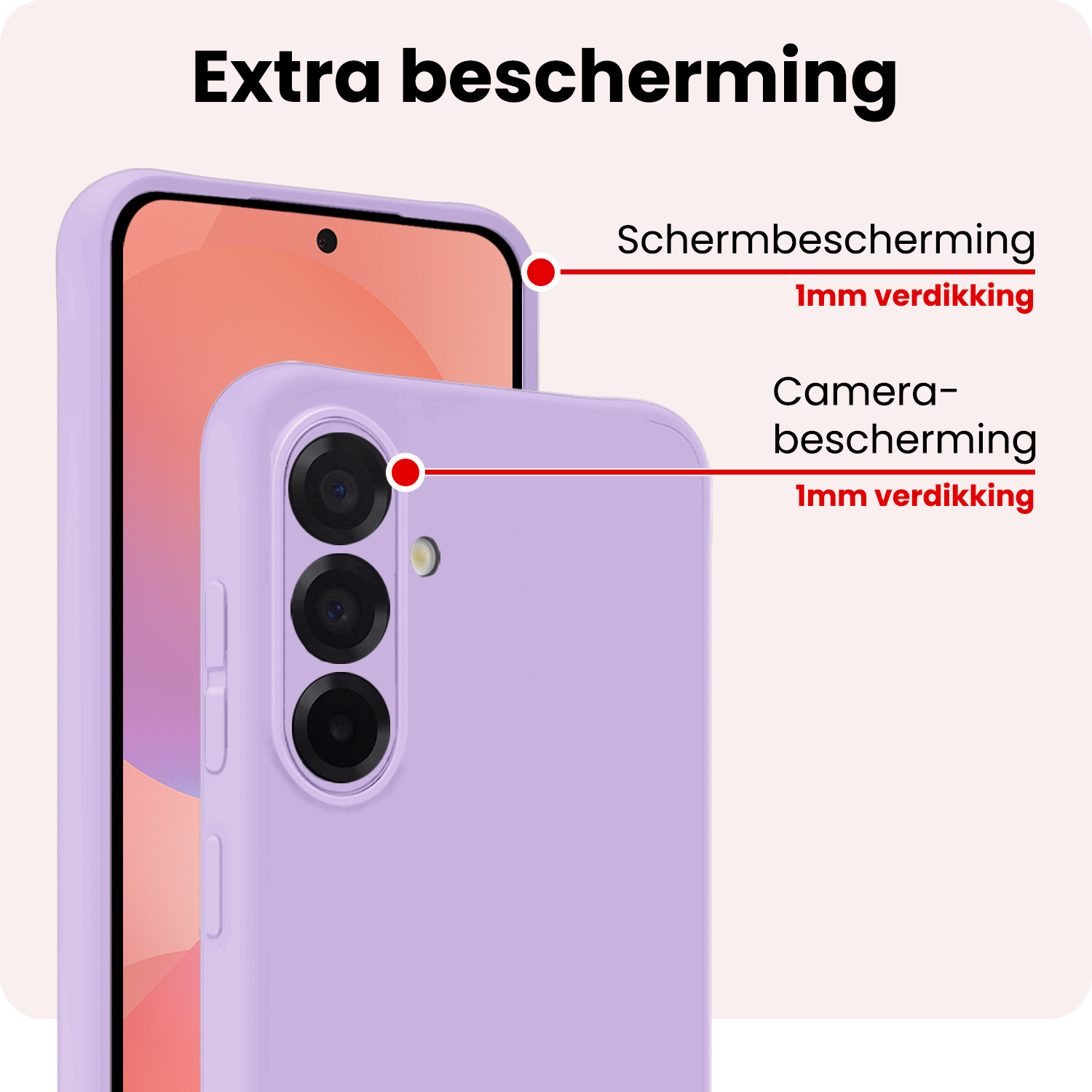 NoXx NoXx Samsung Galaxy A36 Hoesje Siliconen Met Screenprotector - Lila