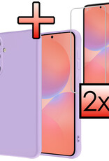 NoXx NoXx Samsung Galaxy A36 Hoesje Siliconen Met 2x Screenprotector - Lila