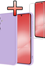 NoXx NoXx Samsung Galaxy A56 Hoesje Siliconen Met Screenprotector - Lila