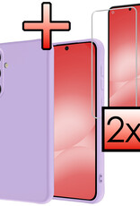 NoXx NoXx Samsung Galaxy A56 Hoesje Siliconen Met 2x Screenprotector - Lila