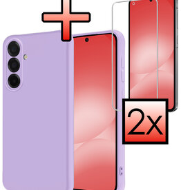 NoXx NoXx Samsung Galaxy A56 Hoesje Siliconen Met 2x Screenprotector - Lila