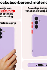 NoXx NoXx Samsung Galaxy A56 Hoesje Siliconen Met 2x Screenprotector - Lila