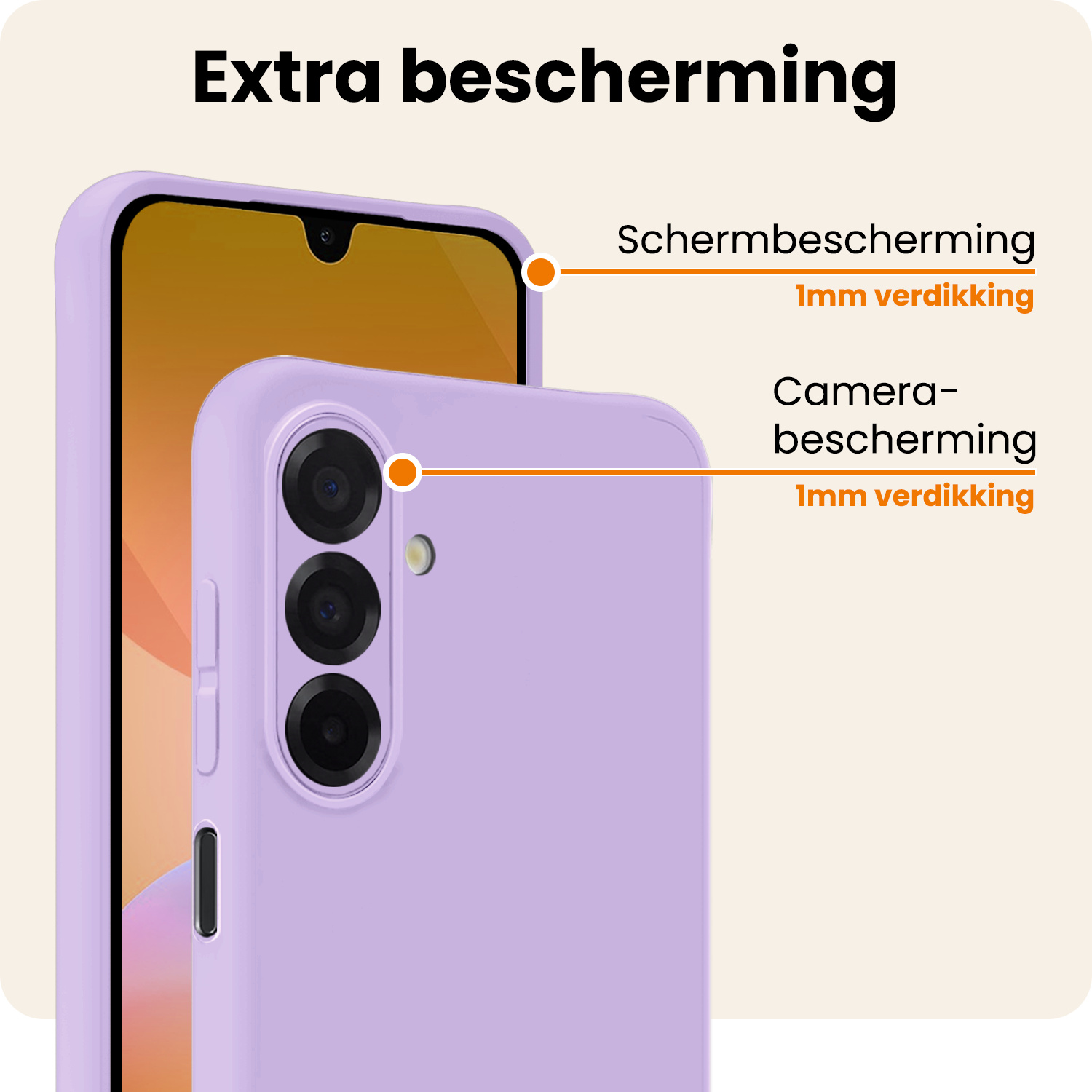 Nomfy Nomfy Samsung Galaxy A26 Hoesje Siliconen Met Screenprotector - Lila