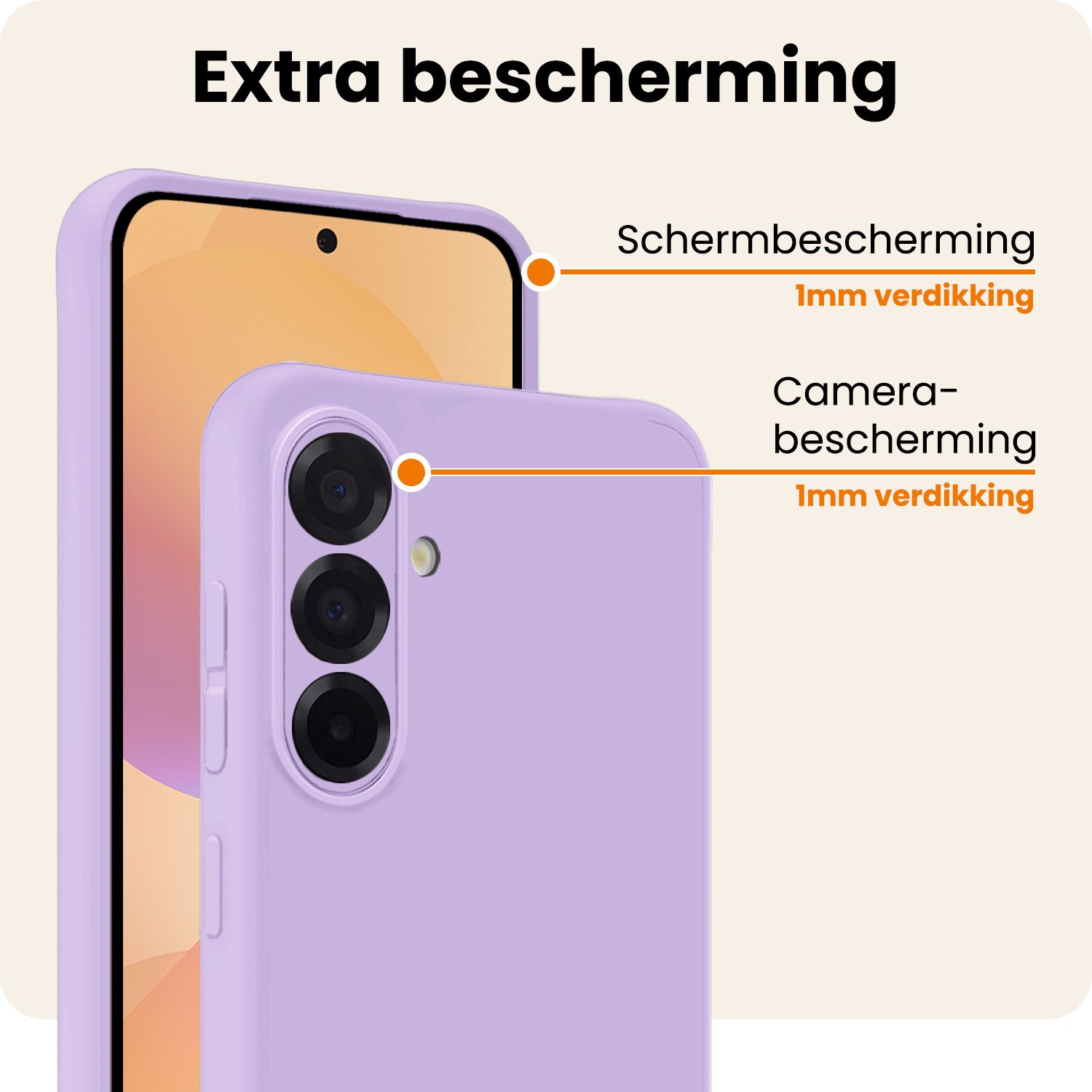 Nomfy Nomfy Samsung Galaxy A36 Hoesje Siliconen - Lila - 2 PACK