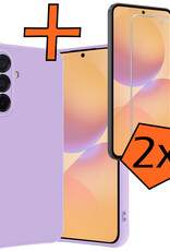 Nomfy Nomfy Samsung Galaxy A36 Hoesje Siliconen Met 2x Screenprotector - Lila