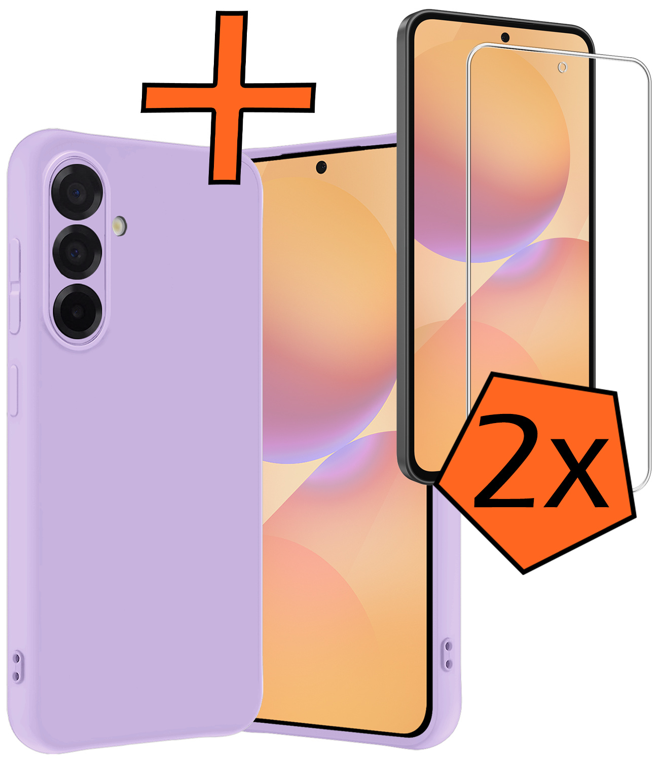 Nomfy Nomfy Samsung Galaxy A36 Hoesje Siliconen Met 2x Screenprotector - Lila