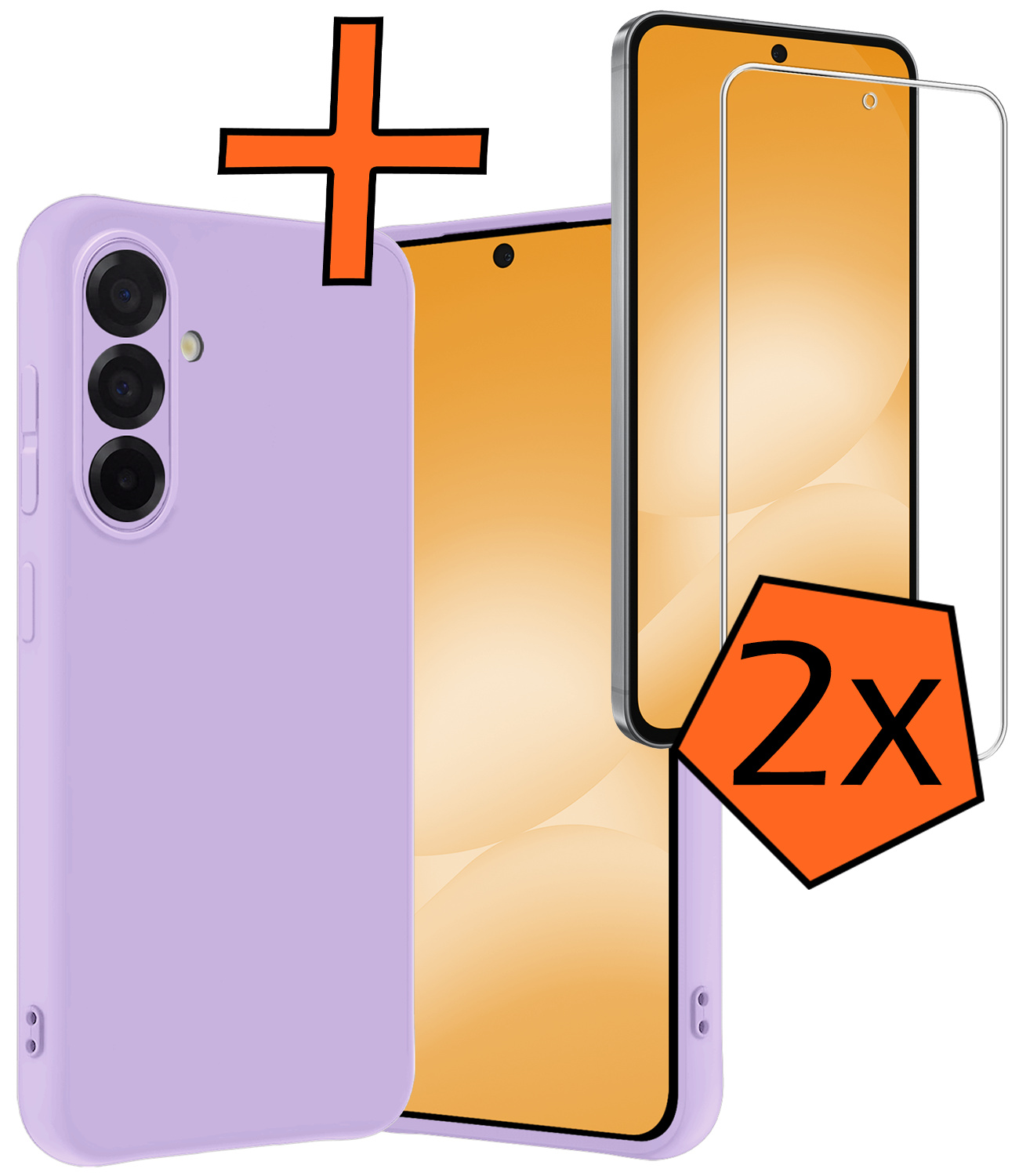 Nomfy Nomfy Samsung Galaxy A56 Hoesje Siliconen Met 2x Screenprotector - Lila