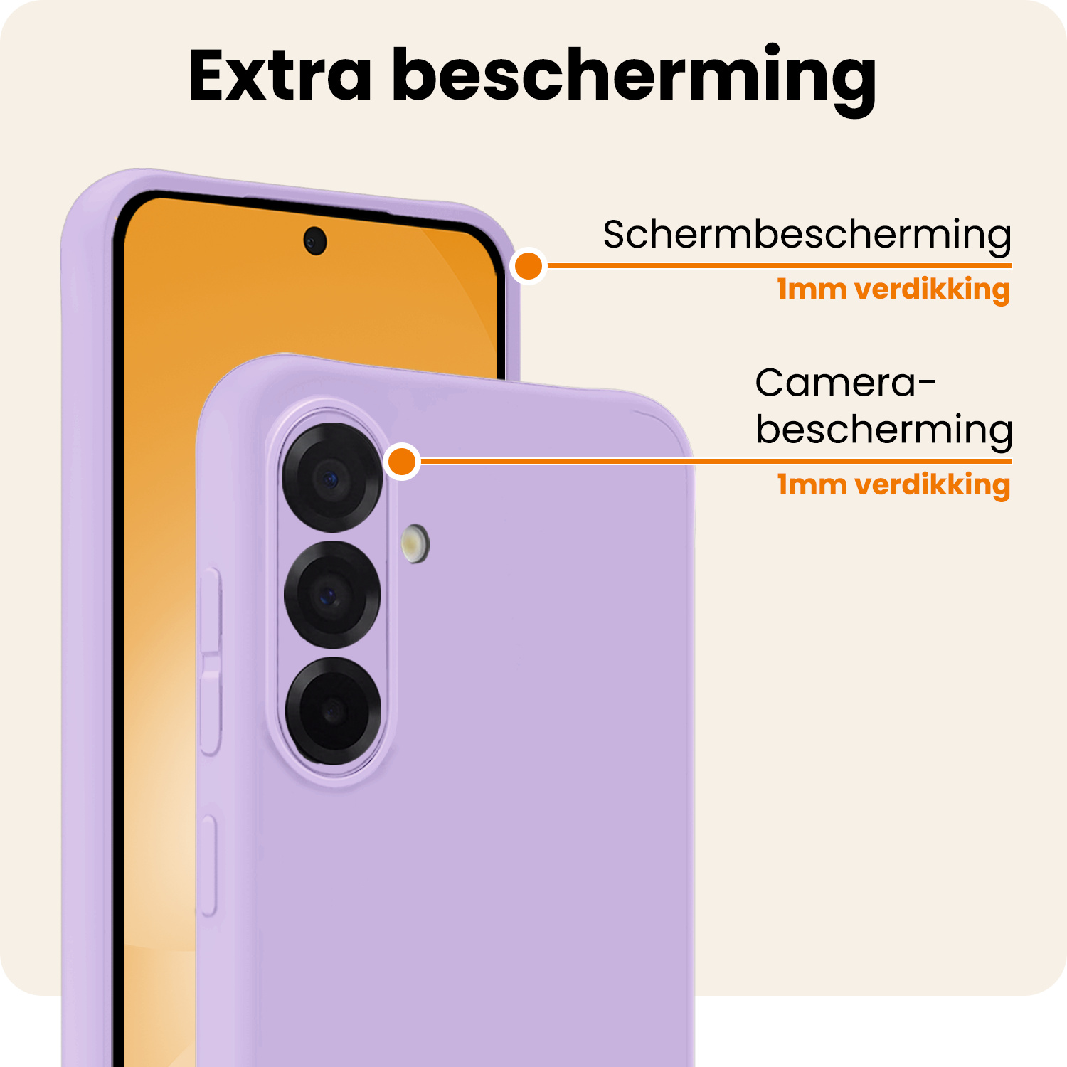 Nomfy Nomfy Samsung Galaxy A56 Hoesje Siliconen Met 2x Screenprotector - Lila