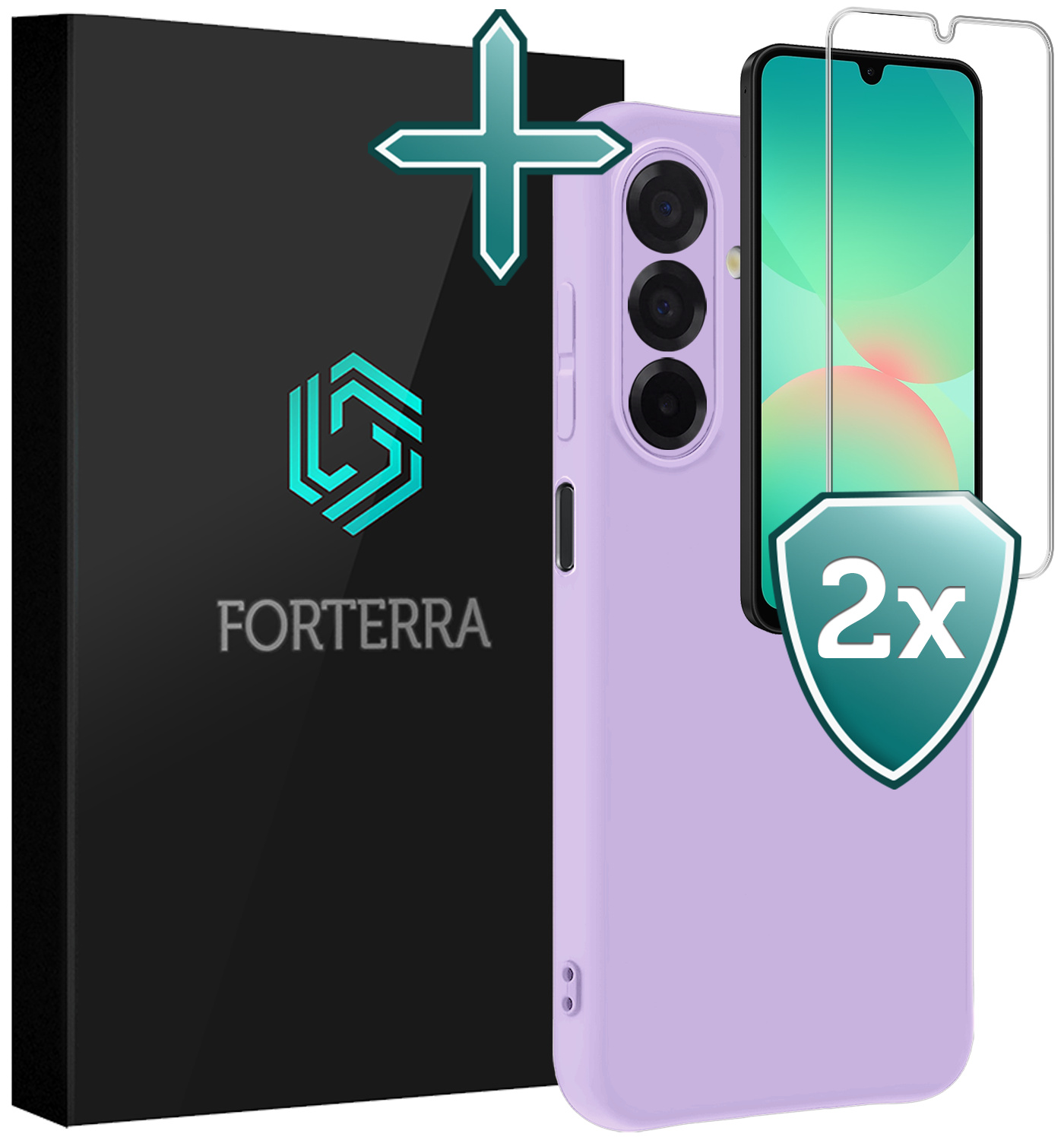Forterra Forterra Samsung Galaxy A26 Hoesje Siliconen Met 2x Screenprotector - Lila